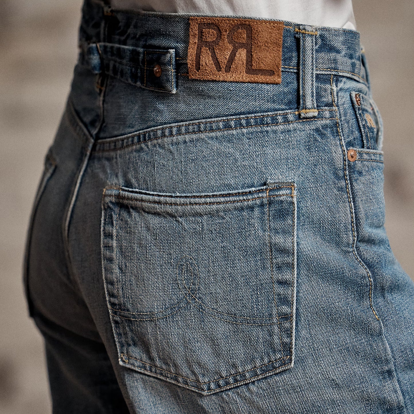 RRL By Ralph Lauren Vintage Wide Fit Cluney Jean Cluney Wash