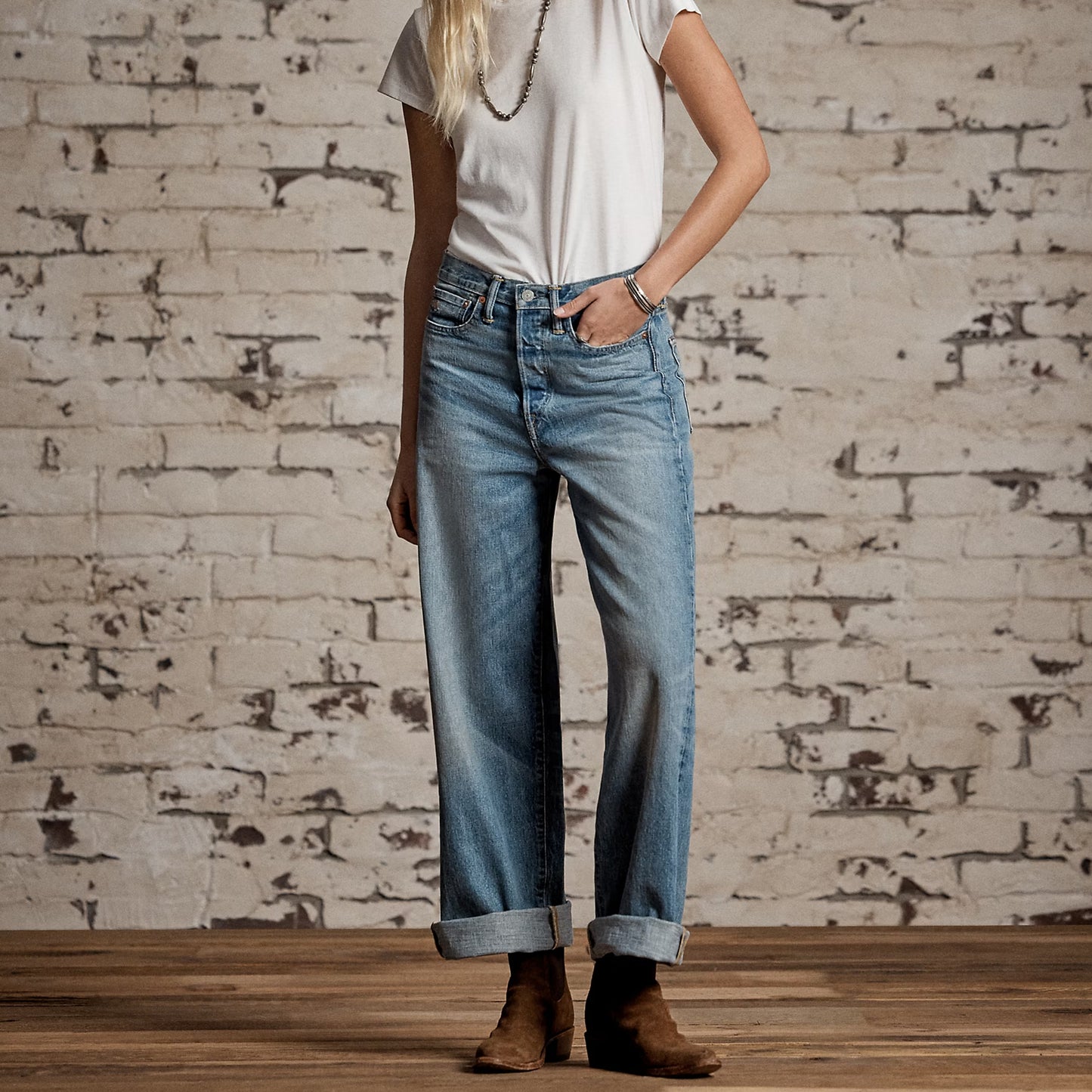 RRL By Ralph Lauren Vintage Wide Fit Cluney Jean Cluney Wash