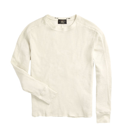 RRL By Ralph Lauren Waffle-Knit Crewneck Paper White
