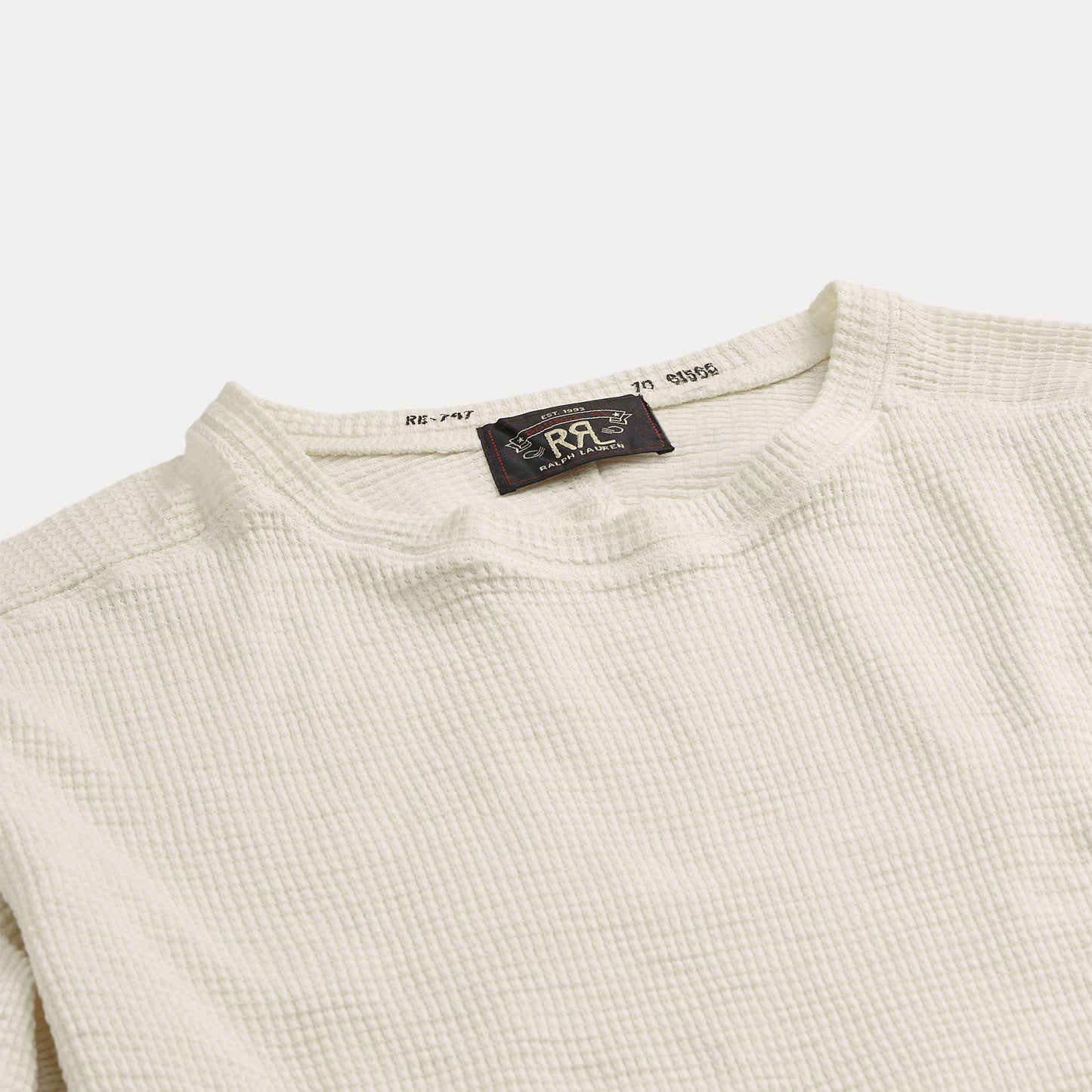 RRL By Ralph Lauren Waffle-Knit Crewneck Paper White