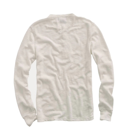 RRL By Ralph Lauren Waffle-Knit Henley Shirt Paper White