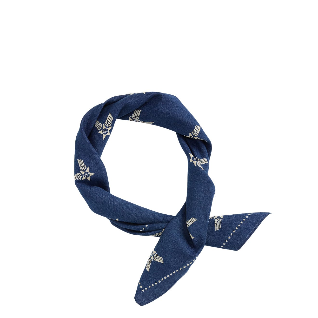 RRL By Ralph Lauren Winged-Logo Indigo Bandanna Indigo / Cream - The Sporting Lodge