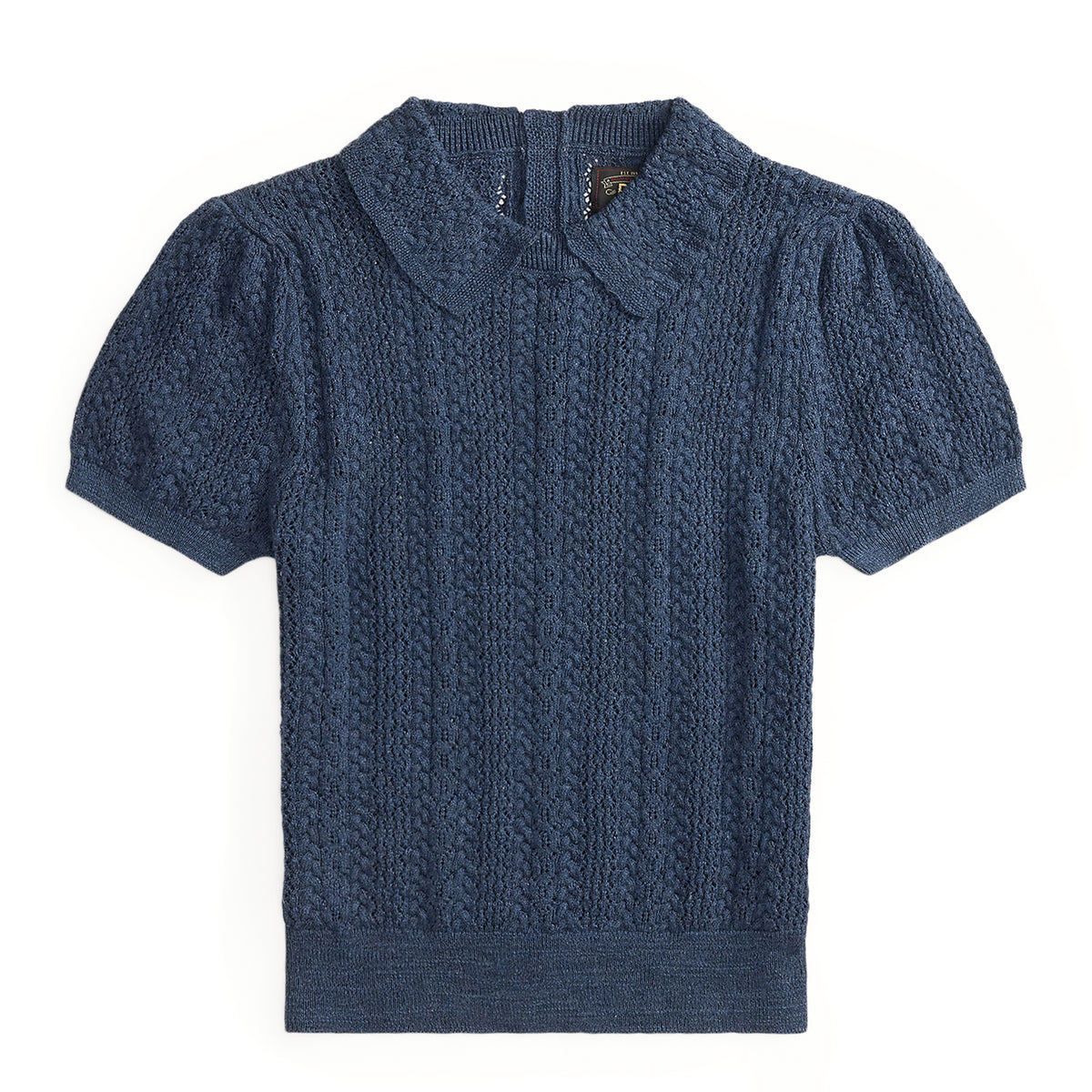 RRL By Ralph Lauren Womens Cable-Knit Cotton Pointelle Jumper Navy