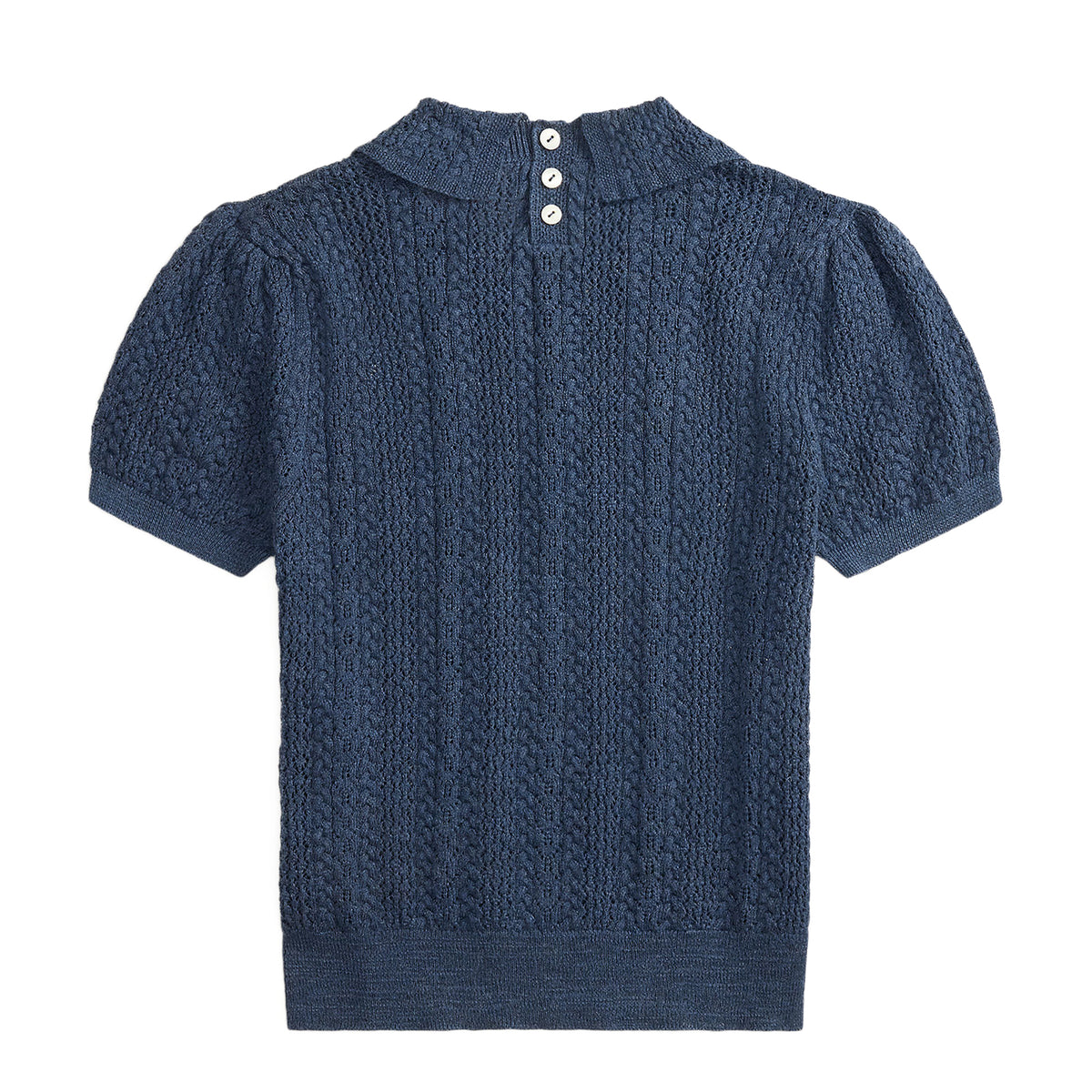 RRL By Ralph Lauren Womens Cable-Knit Cotton Pointelle Jumper Navy