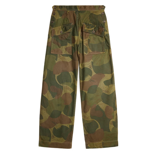 RRL By Ralph Lauren Womens Cook Pant Full Length Flat Front Distressed Olive