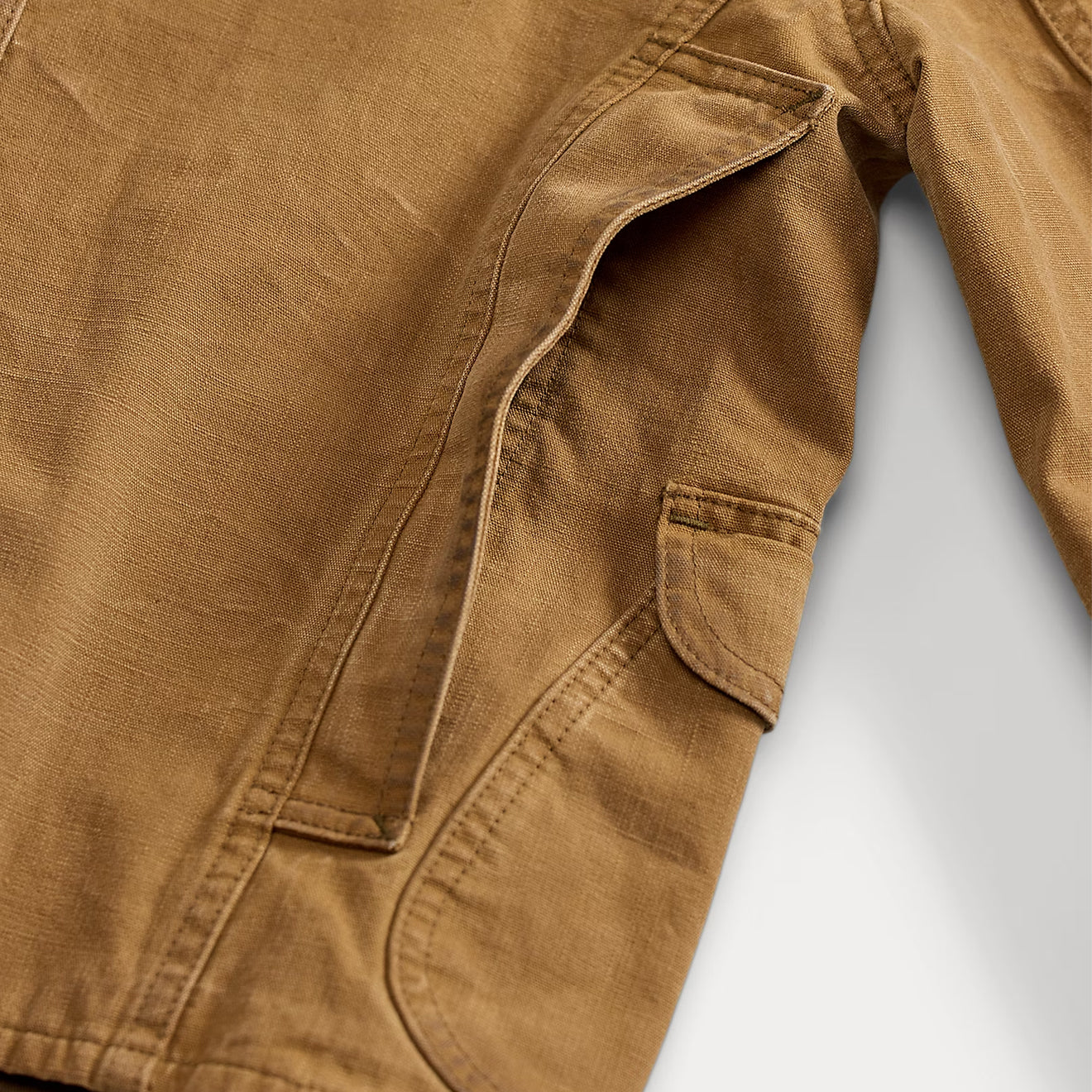 RRL By Ralph Lauren Womens Corduroy-Collar Canvas Jacket Medium Tan