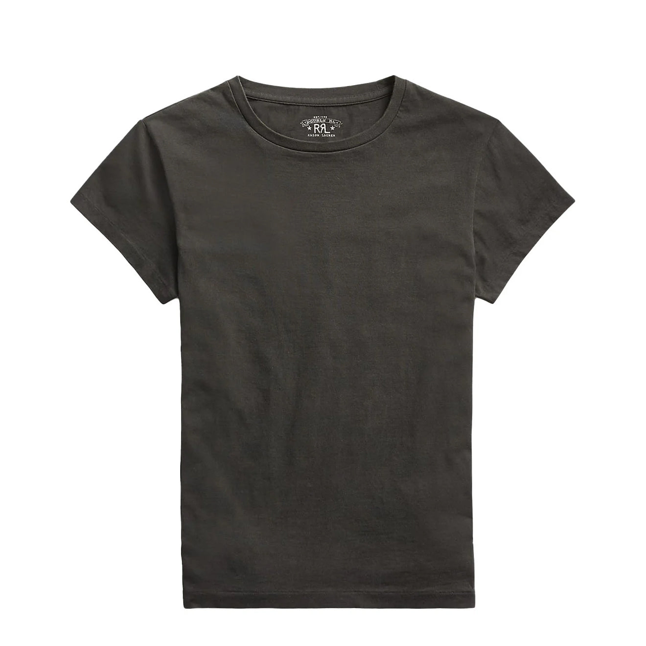 RRL By Ralph Lauren Womens Cotton Jersey Crewneck T-Shirt Faded Black Canvas