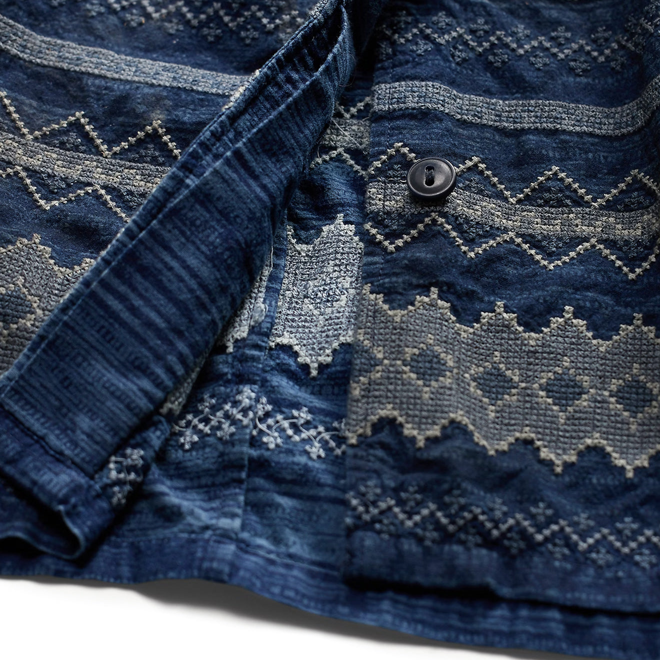 RRL By Ralph Lauren Womens Embroidered Indigo Cotton Dress Indigo / Multi