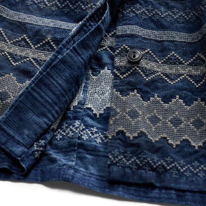 RRL By Ralph Lauren Womens Embroidered Indigo Cotton Dress Indigo / Multi