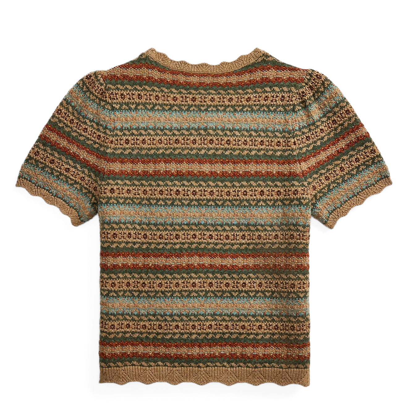 RRL By Ralph Lauren Womens Fair Isle Wool Jacquard Sweater Tan / Multi - The Sporting Lodge