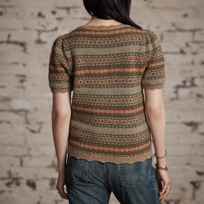 RRL By Ralph Lauren Womens Fair Isle Wool Jacquard Sweater Tan / Multi - The Sporting Lodge