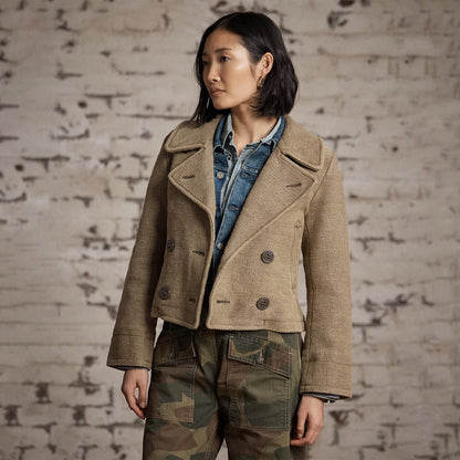 RRL By Ralph Lauren Womens Harriet Pea Unlined Coat Vintage Olive