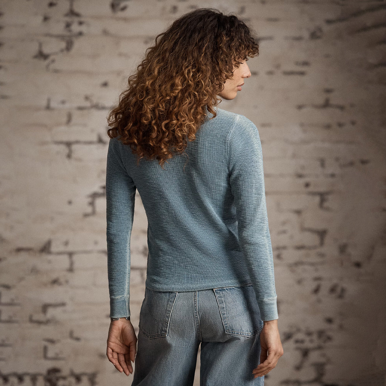 RRL By Ralph Lauren Womens Henley Long Sleeve Pullover Medium Indigo - The Sporting Lodge