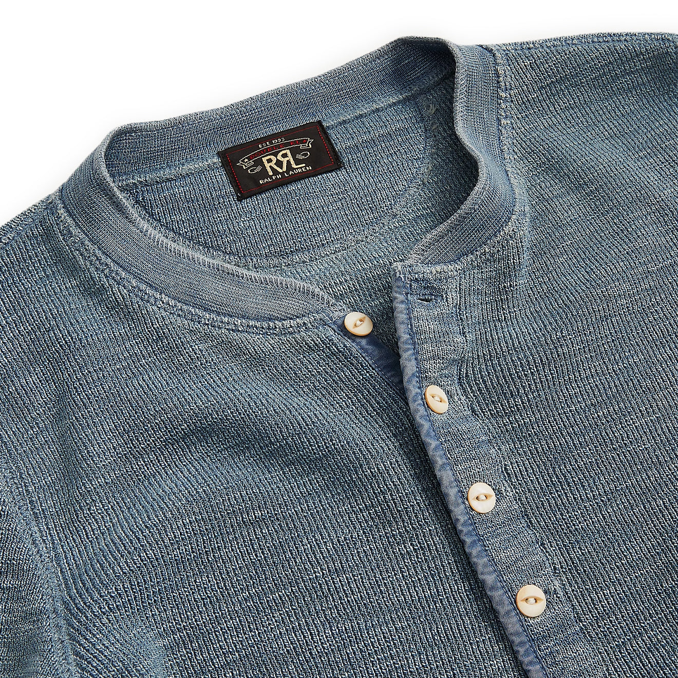 RRL By Ralph Lauren Womens Henley Long Sleeve Pullover Medium Indigo - The Sporting Lodge