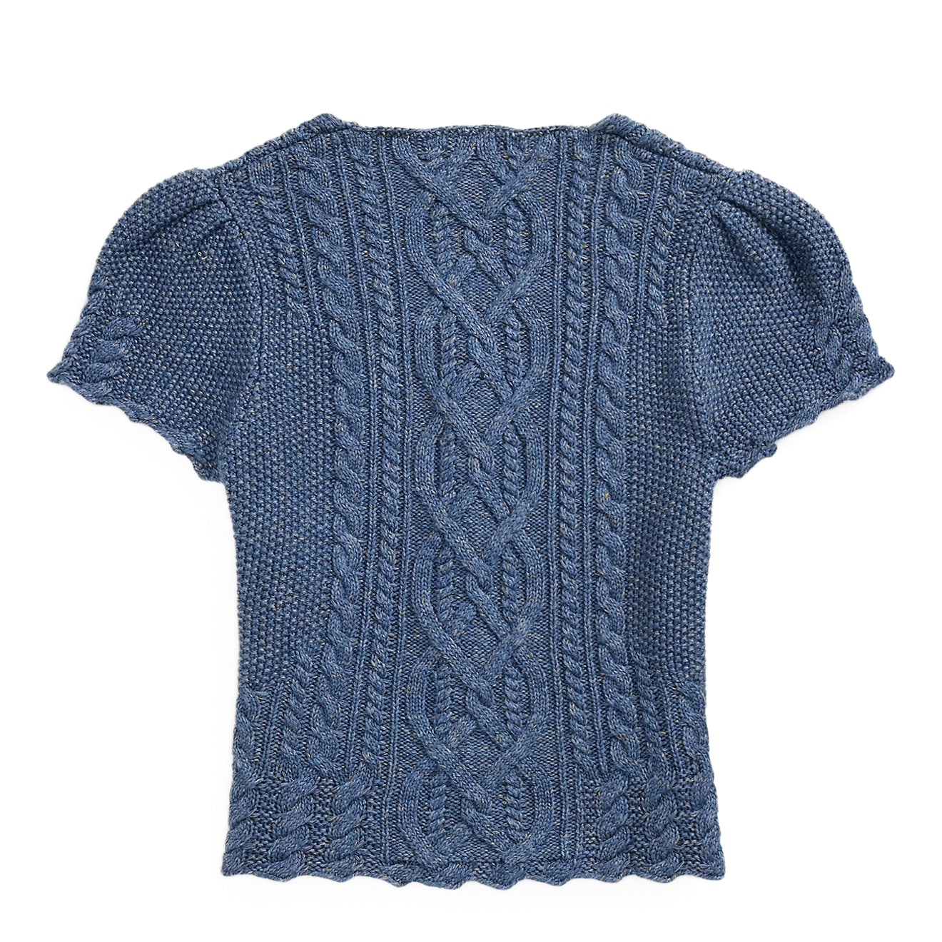 RRL By Ralph Lauren Womens Linen Blend Cable Knit Top Medium Blue - The Sporting Lodge