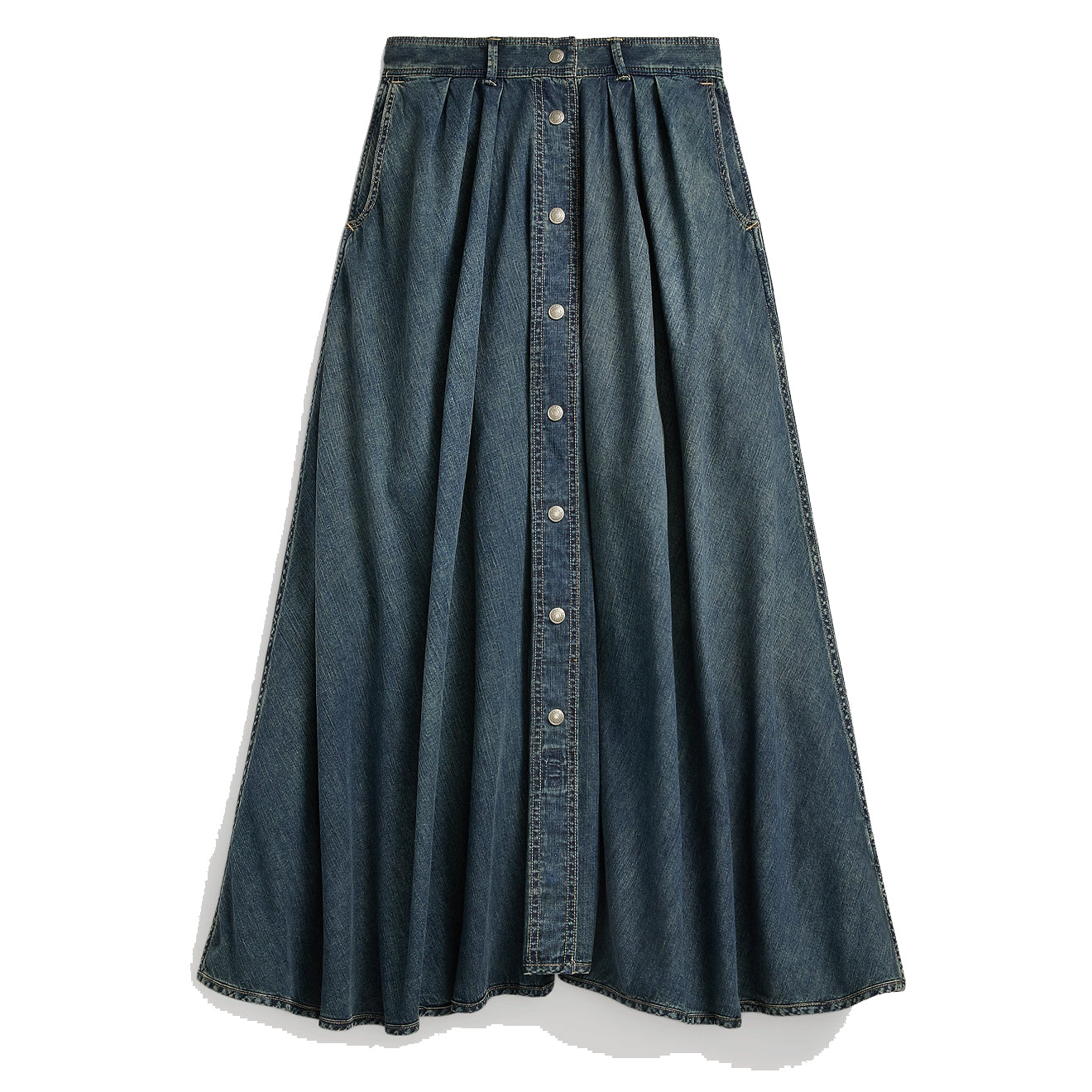 RRL By Ralph Lauren Womens Louisa Skirt Mid A Line Medium Indigo - The Sporting Lodge