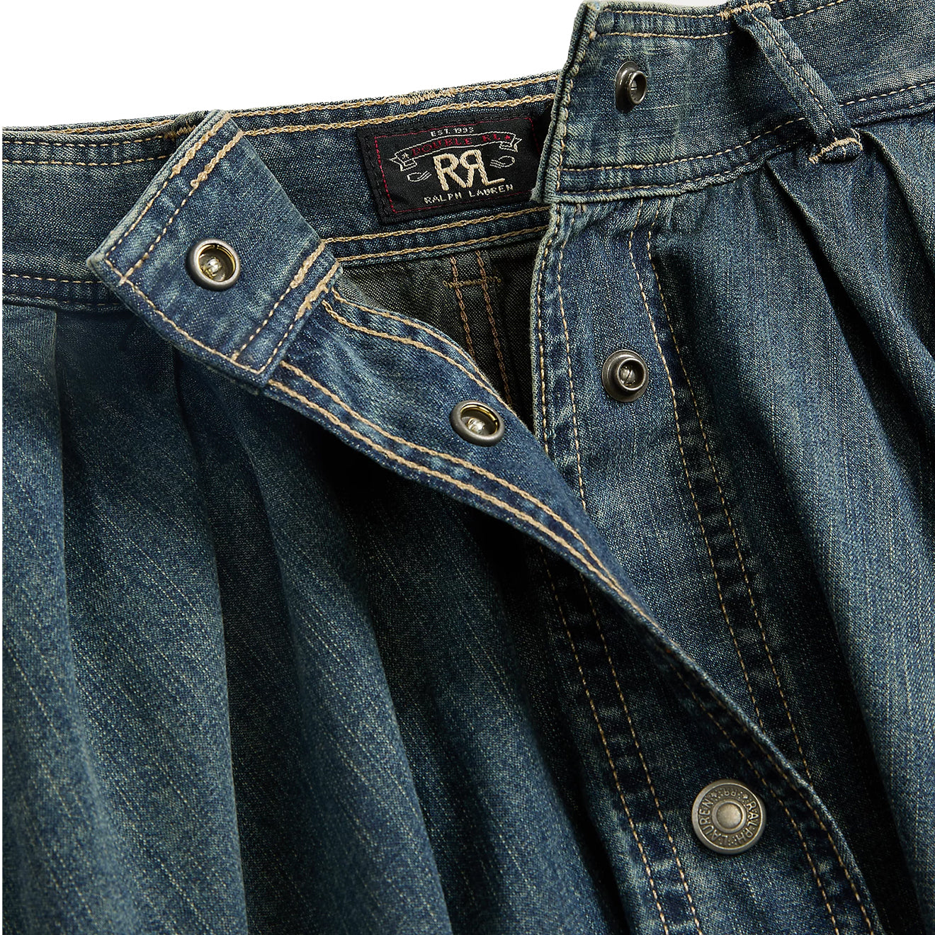 RRL By Ralph Lauren Womens Louisa Skirt Mid A Line Medium Indigo - The Sporting Lodge
