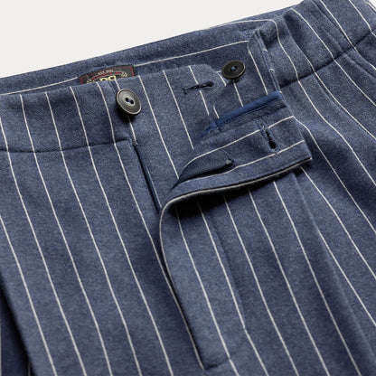 RRL By Ralph Lauren Womens Pinstripe Double-Knit Trouser Navy / White