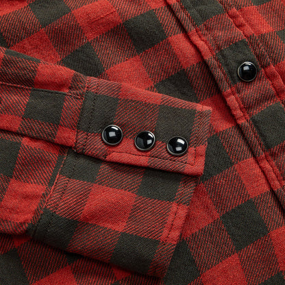 RRL By Ralph Lauren Womens Plaid Cotton-Linen Western Shirt RL-100 Red/Black - The Sporting Lodge