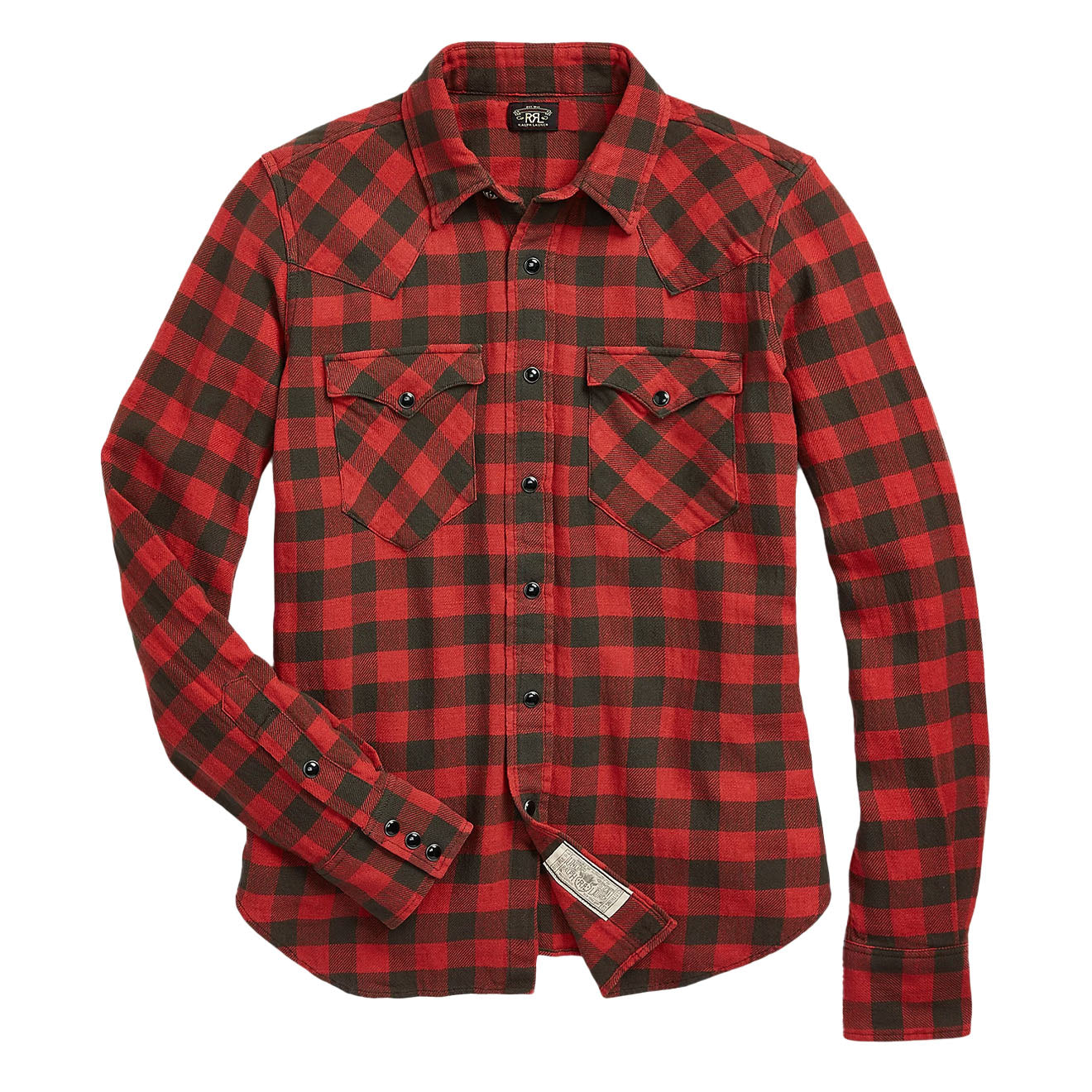 RRL By Ralph Lauren Womens Plaid Cotton-Linen Western Shirt RL-100 Red/Black - The Sporting Lodge