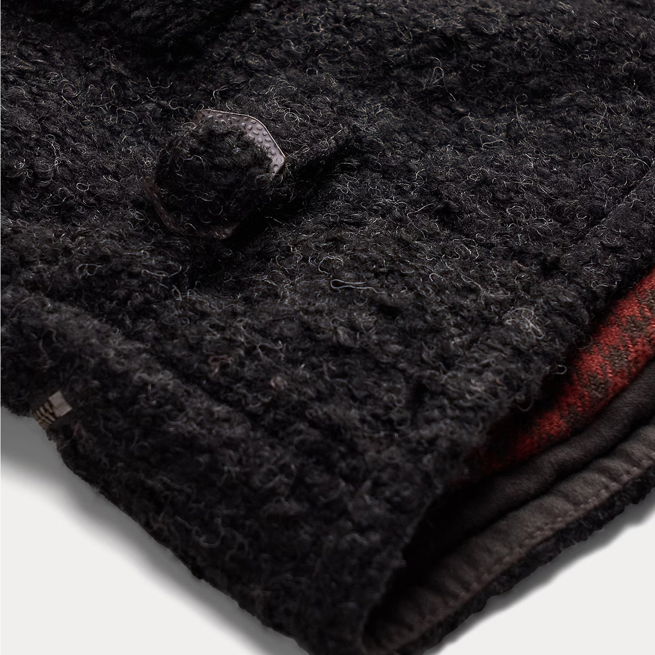 RRL By Ralph Lauren Womens Shearling-Panelled Boucle Jacket Charcoal / Black