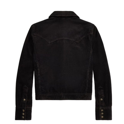 RRL By Ralph Lauren Womens Stiles Jacket Unlined Shirt Jacket Vintage Black - The Sporting Lodge