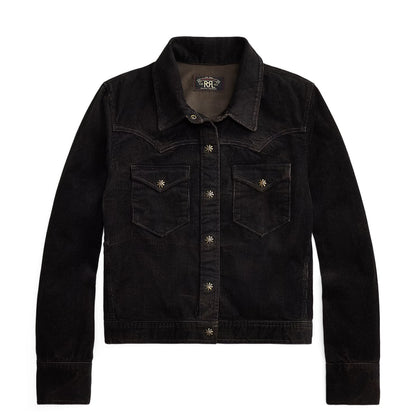 RRL By Ralph Lauren Womens Stiles Jacket Unlined Shirt Jacket Vintage Black - The Sporting Lodge
