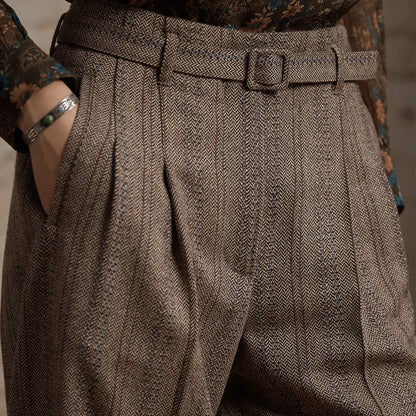 RRL By Ralph Lauren Womens Woven Wide Leg Pants Brown / Multi