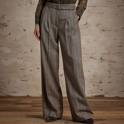RRL By Ralph Lauren Womens Woven Wide Leg Pants Brown / Multi