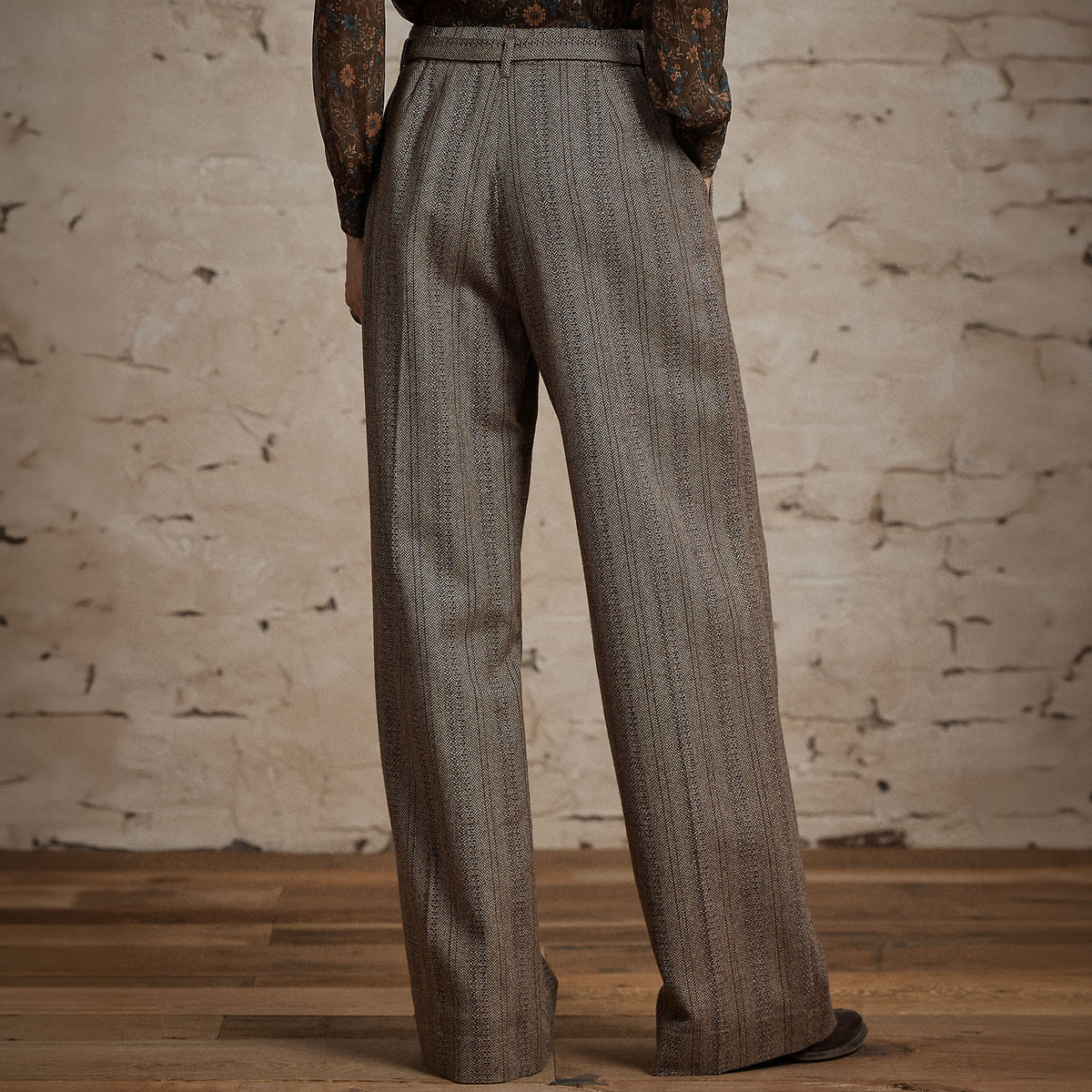 RRL By Ralph Lauren Womens Woven Wide Leg Pants Brown / Multi