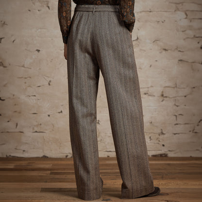 RRL By Ralph Lauren Womens Woven Wide Leg Pants Brown / Multi