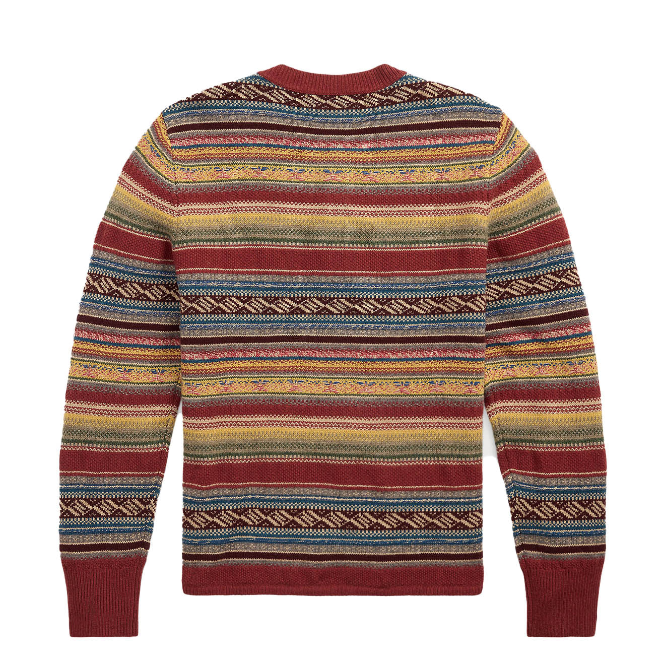 RRL By Ralph Lauren Wool Blend Henley Sweater Red Blue Multi