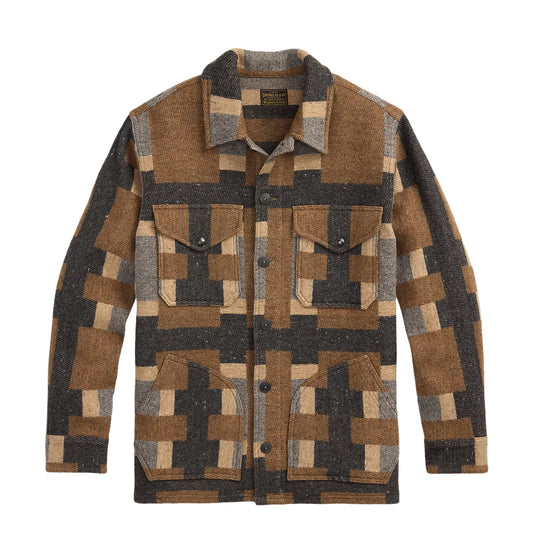 RRL By Ralph Lauren Wool Blend Jacquard Shirt Blue Multi - The Sporting Lodge