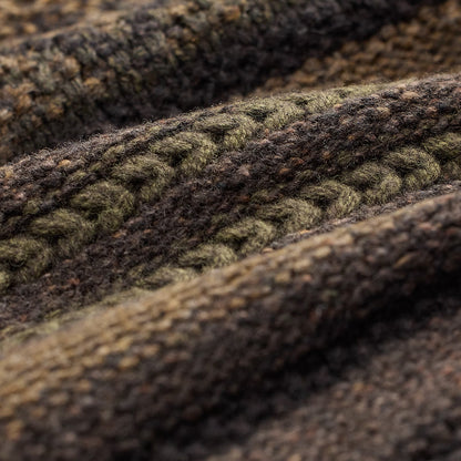RRL By Ralph Lauren Wool Cotton Shawl Collar Cardigan Brown Olive Multi