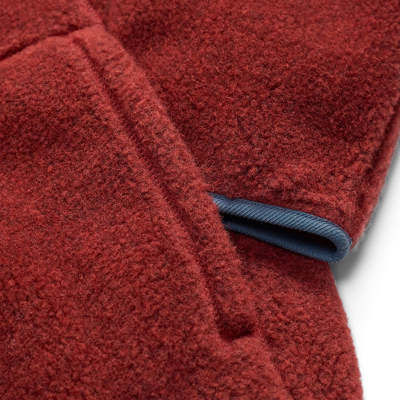 RRL By Ralph Lauren Wool Blend Pile Fleece Jacket Red Heather