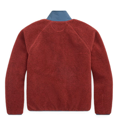 RRL By Ralph Lauren Wool Blend Pile Fleece Jacket Red Heather