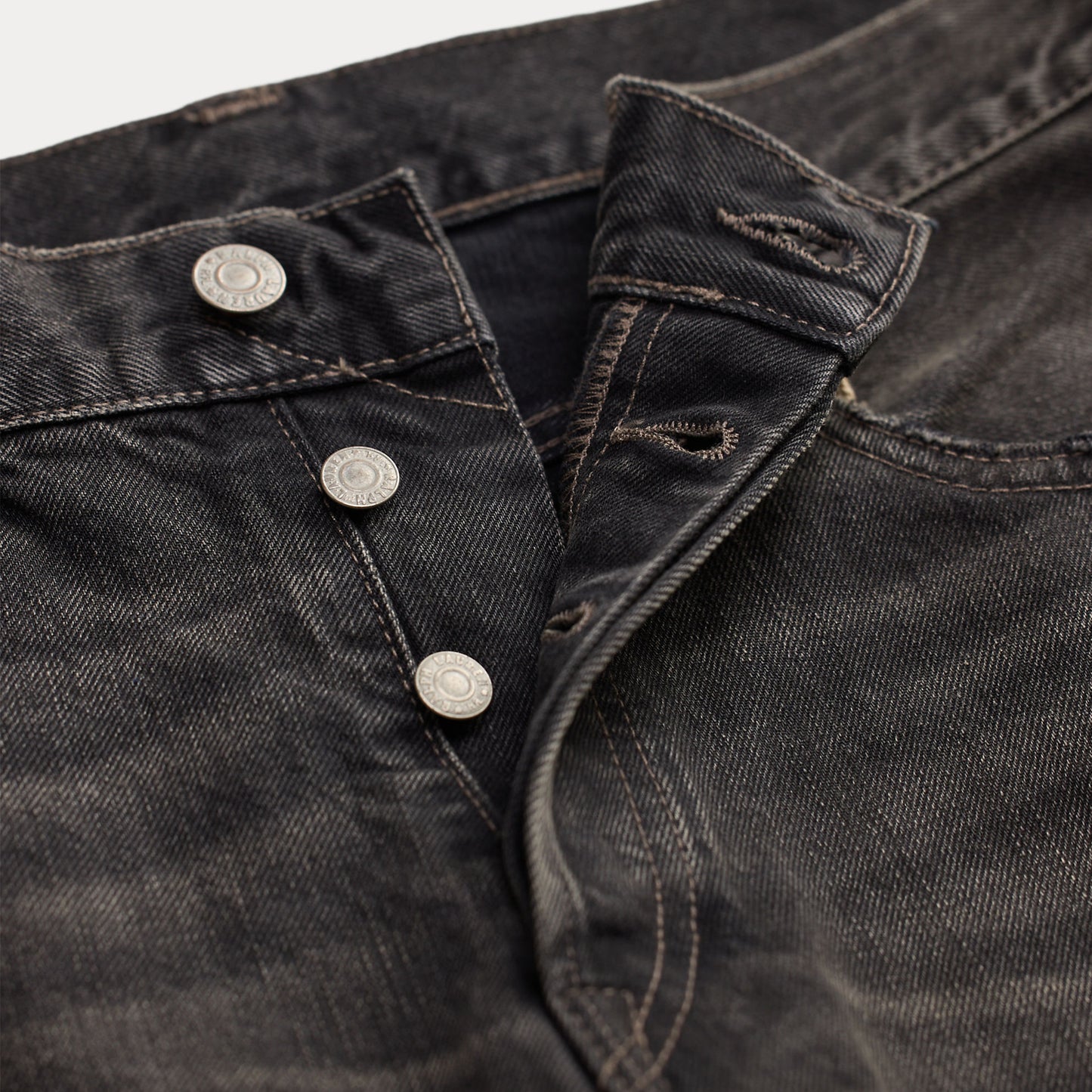 RRL By Ralph Lauren Woven Skinny Jeans Studded Distressed Black