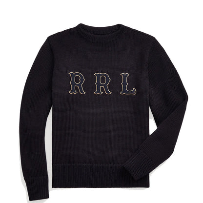 RRL by Ralph Lauren Appliqued Wool Jumper Navy - The Sporting Lodge