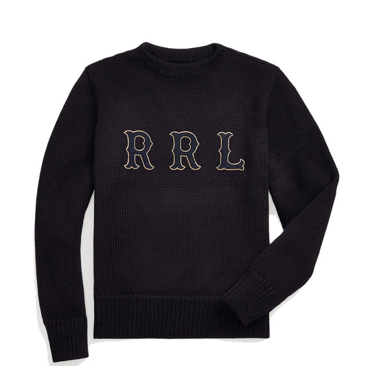 RRL by Ralph Lauren Appliqued Wool Jumper Navy - The Sporting Lodge