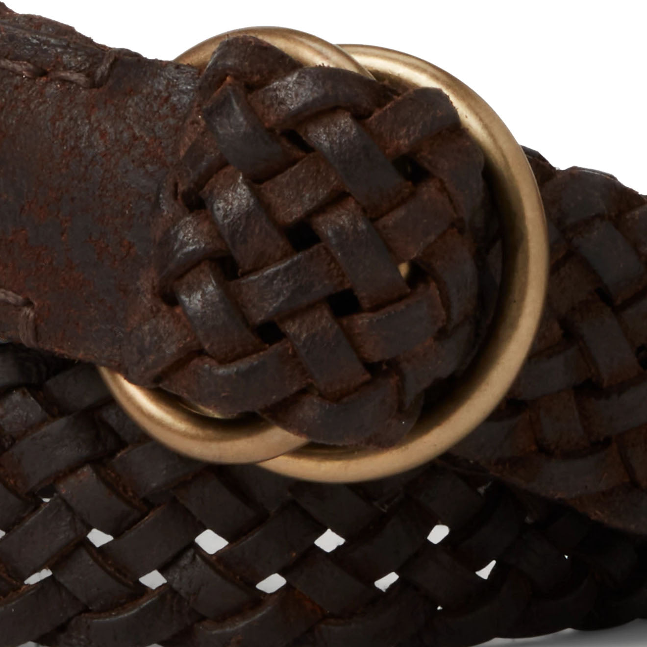 RRL by Ralph Lauren Braided Leather Belt Dark Brown - The Sporting Lodge