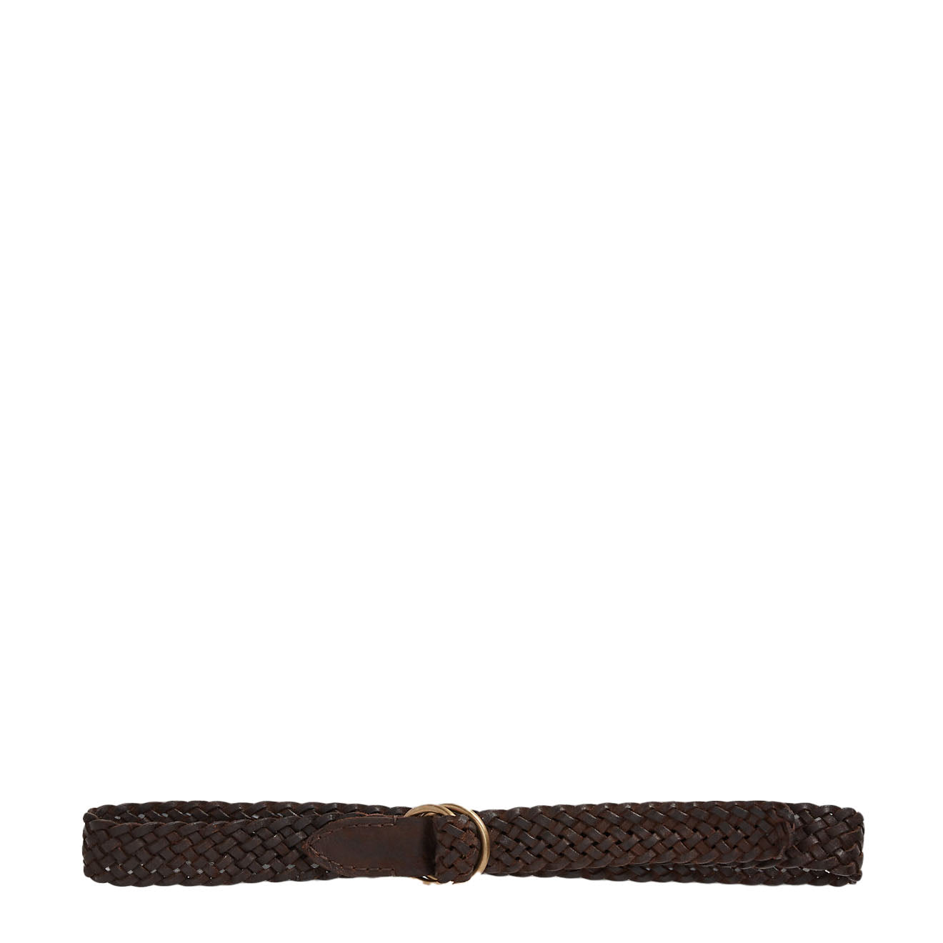 RRL by Ralph Lauren Braided Leather Belt Dark Brown - The Sporting Lodge