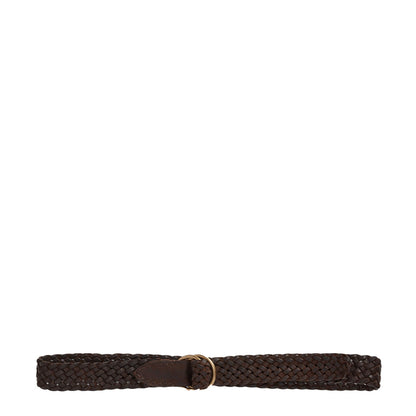 RRL by Ralph Lauren Braided Leather Belt Dark Brown - The Sporting Lodge