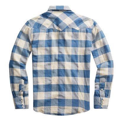 RRL by Ralph Lauren Buffalo L/S Workshirt Indigo / Cream - The Sporting Lodge