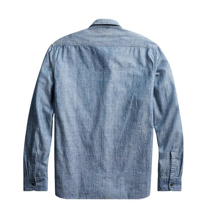 RRL by Ralph Lauren Cameron Workshirt Chambray L/S Rinse - The Sporting Lodge