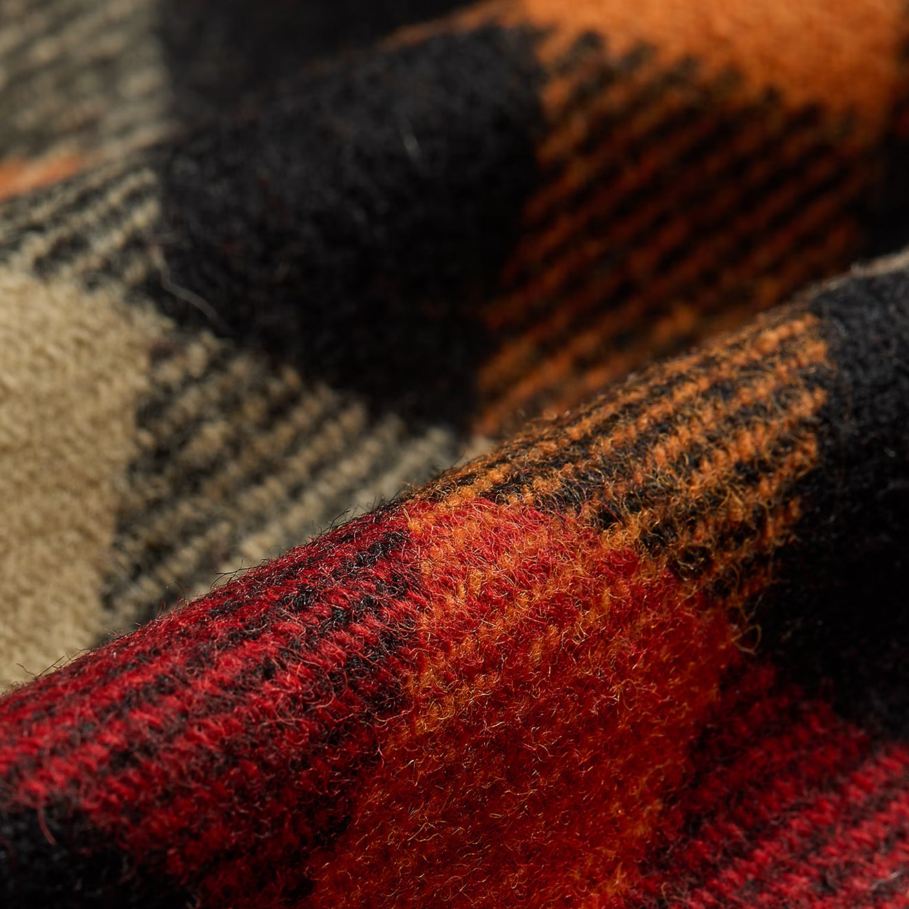 RRL by Ralph Lauren Checked Wool Overshirt Red / Orange Multi - The Sporting Lodge