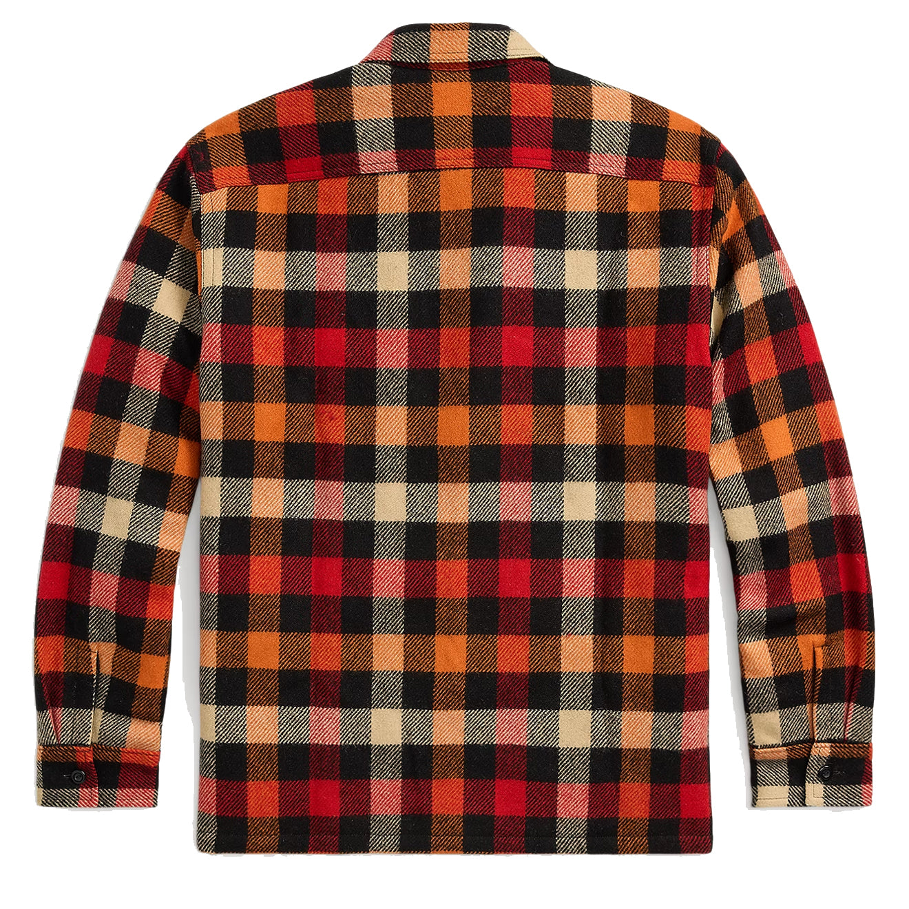 RRL by Ralph Lauren Checked Wool Overshirt Red / Orange Multi - The Sporting Lodge