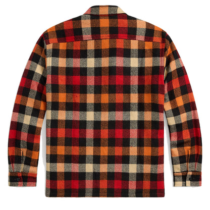 RRL by Ralph Lauren Checked Wool Overshirt Red / Orange Multi - The Sporting Lodge
