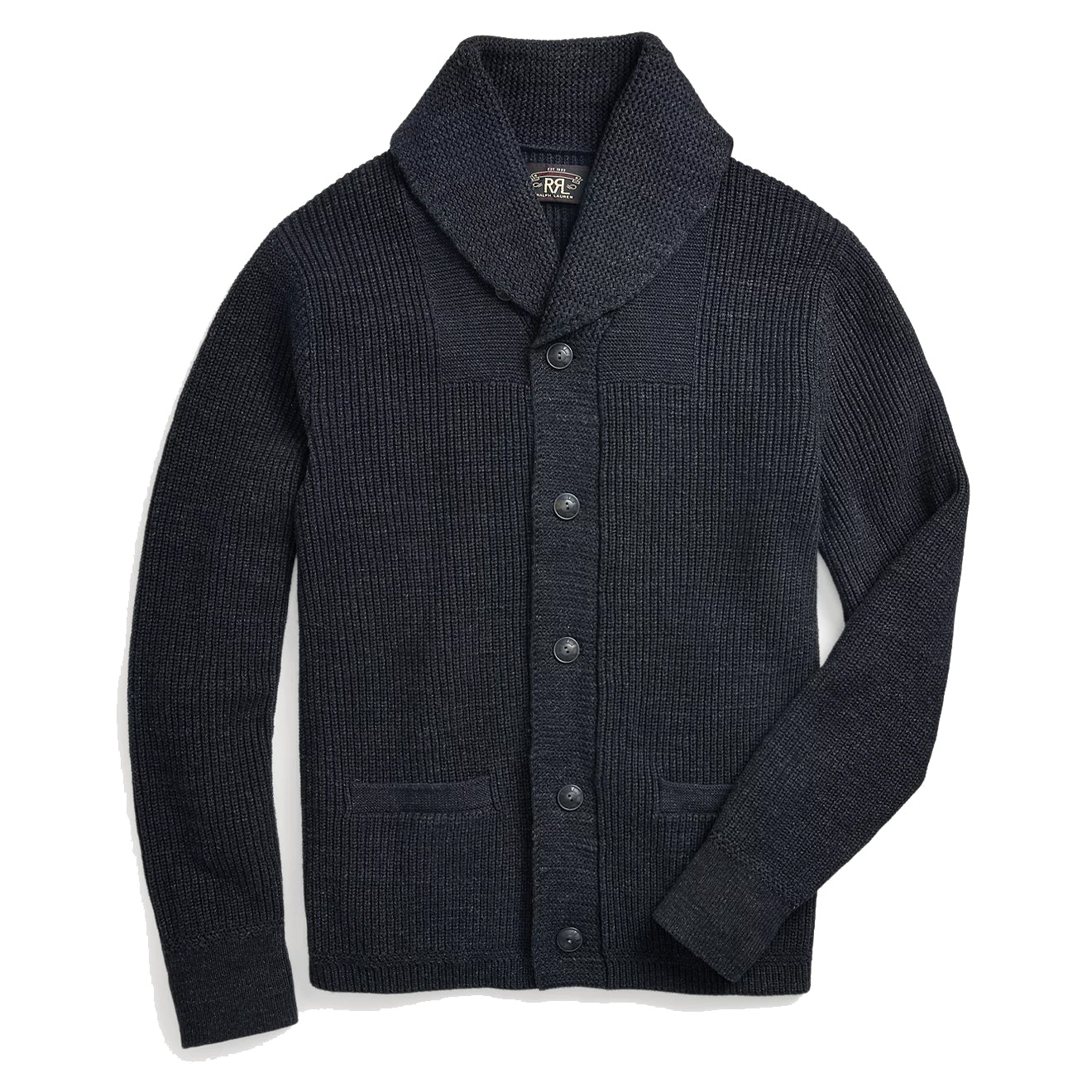 RRL by Ralph Lauren Cotton Shawl-Collar Cardigan Dark Navy Heather 