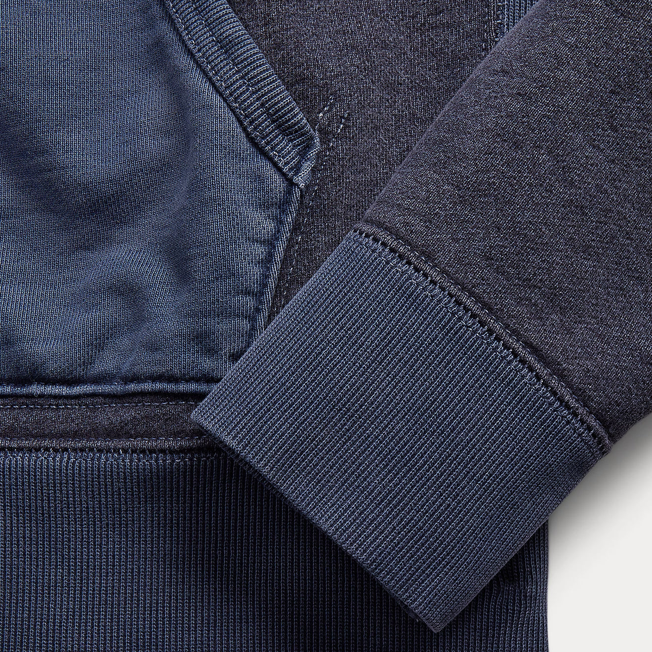 RRL by Ralph Lauren Garment-Dyed French Terry Hoodie Navy Multi - The Sporting Lodge