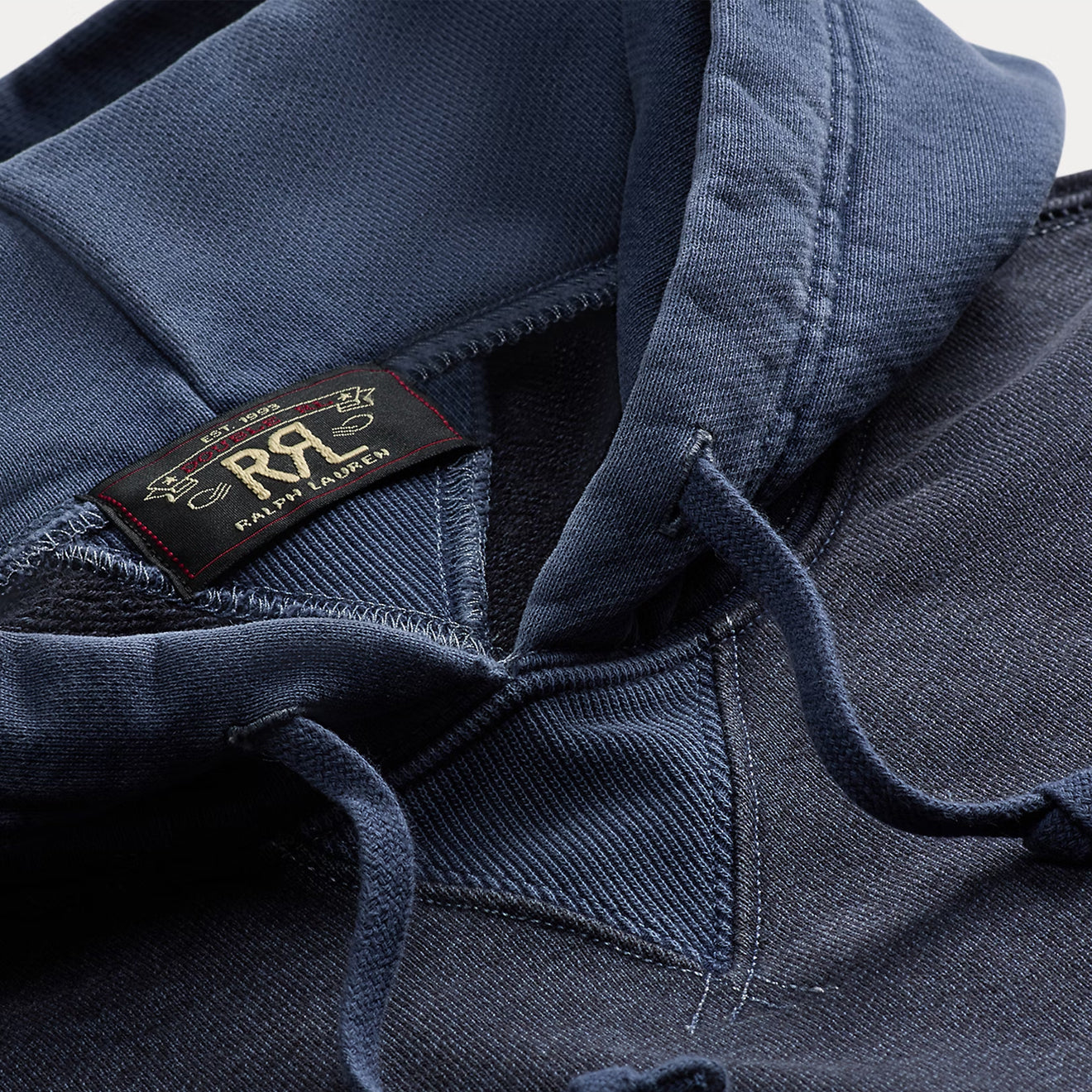 RRL by Ralph Lauren Garment-Dyed French Terry Hoodie Navy Multi - The Sporting Lodge